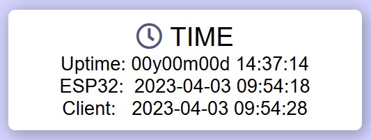 Upptid, datum/tid ESP32 / Client